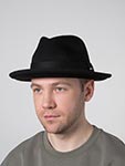 Шляпа STETSON арт. 1398127 PLAYER WOOLFELT SUEDE (черный)